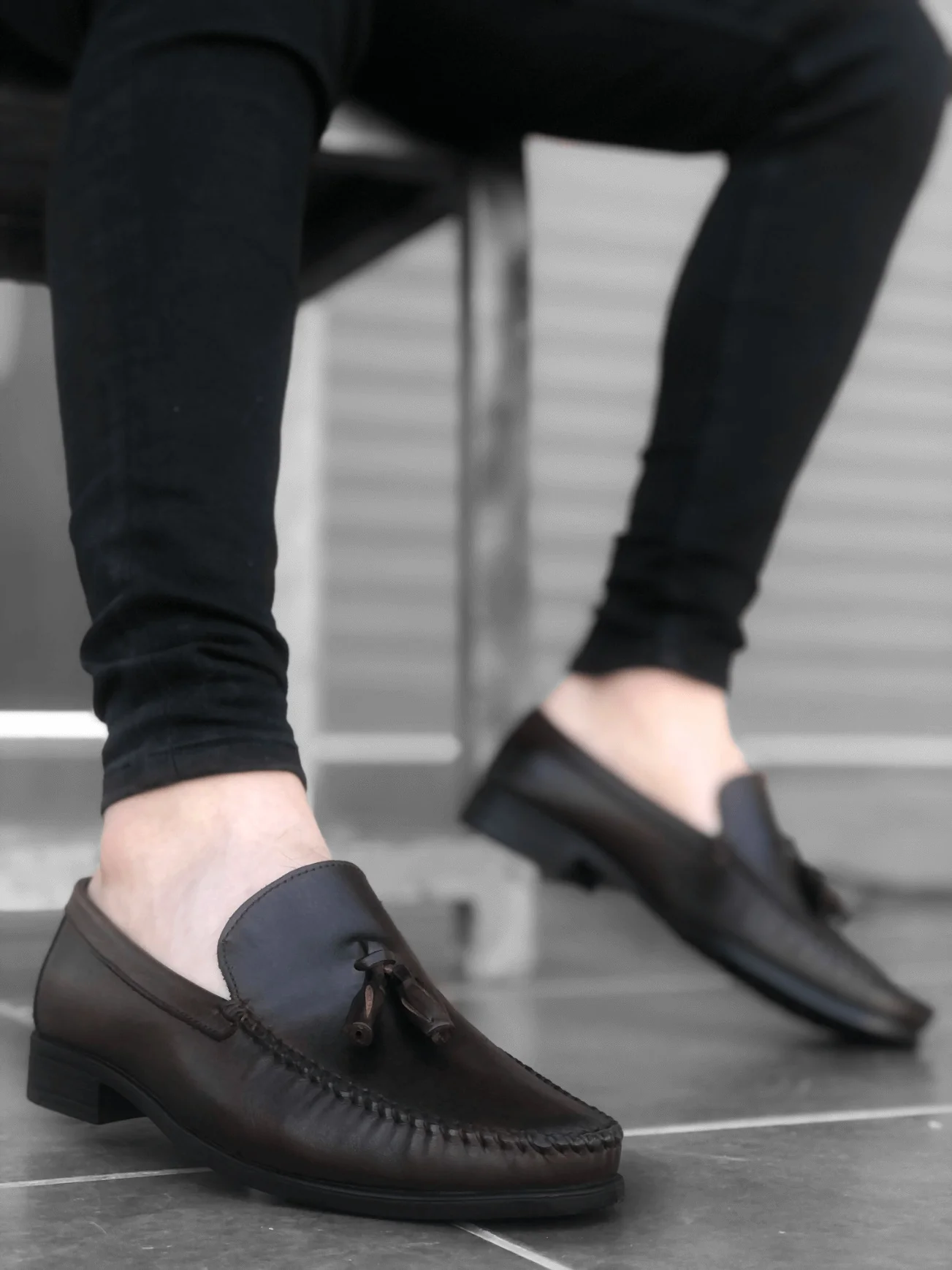 

164 Summer Men's Shoes Genuine Leather Brown Tasseled Loafers Classic Men's Classic men's Shoes Men's Casual shoes 2022