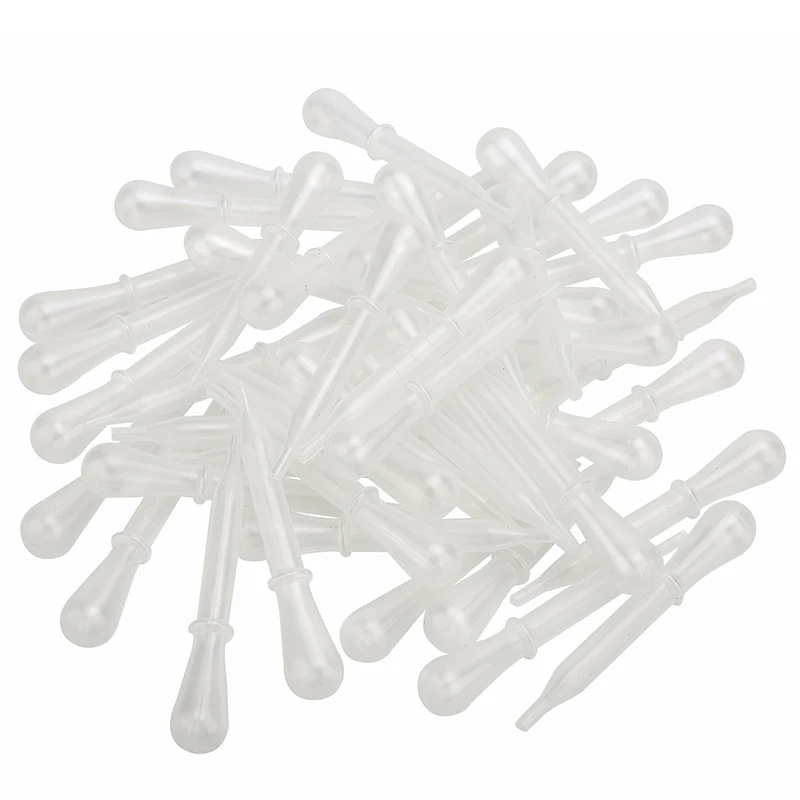 

100 Pcs Disposable Transparent Pipette Eye Droppers Transfer Liquid Mix Airbrush Paint for Laboratory Experimentation Supplies