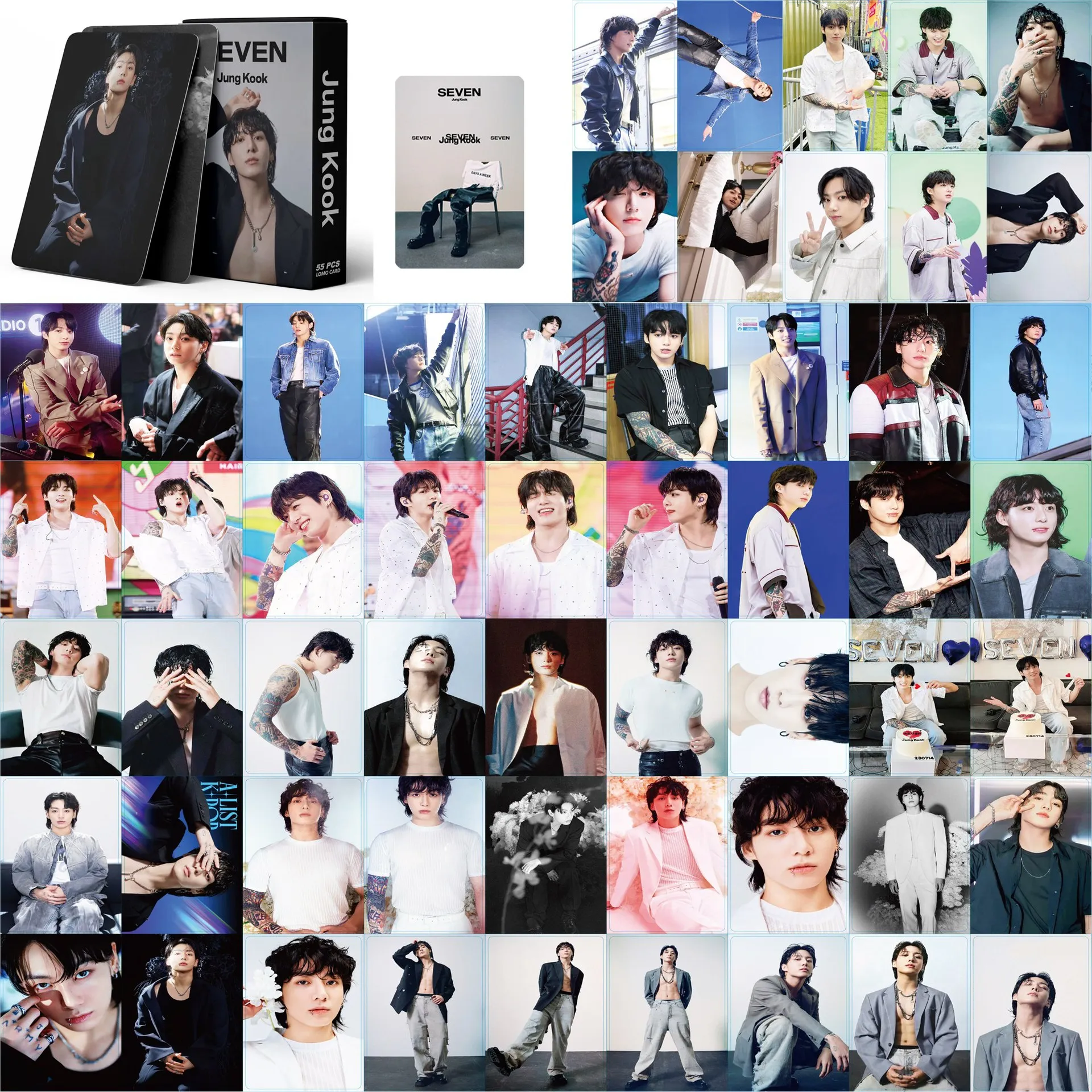 55 шт./набор Kpop JUNGKOOK SEVEN LOMO Card Jeon Jung Kook фото карточка набор печатных карт коллекция
