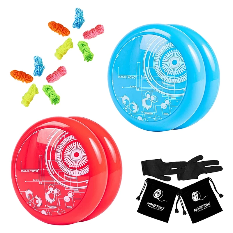 

MAGICYOYO Looping Yoyos For Kids,Pack Of 2 Responsive Yoyos D3 Loop Yoyo Ball With 10 Yoyo Strings,Yoyo Gloves,Yoyo Bags