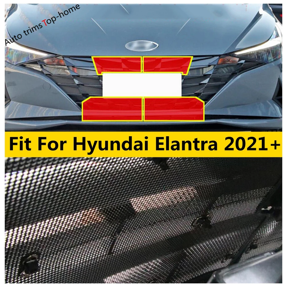 Car Front Grille Insert Net Insect Screening Mesh Protection Cover Trim Accessories Exterior Kit For Hyundai Elantra 2021 - 2023 Car Front Grille Insert Net Insect Screening Mesh Protection Cover Trim Accessories Exterior Kit For Hyundai Elantra 2021 - 2023
