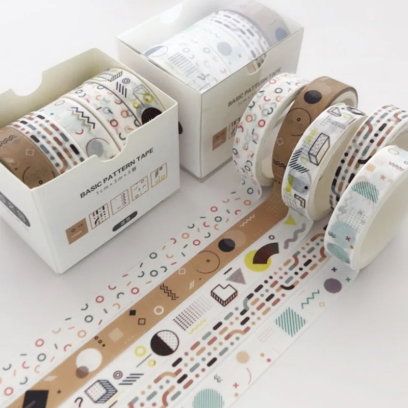 

5 Pcs/Set Girly Pink Washi Tape Sticker Organizer Cute Decorative Solid Color Sticky Tape Scrapbook DIY Stationery Tape Set