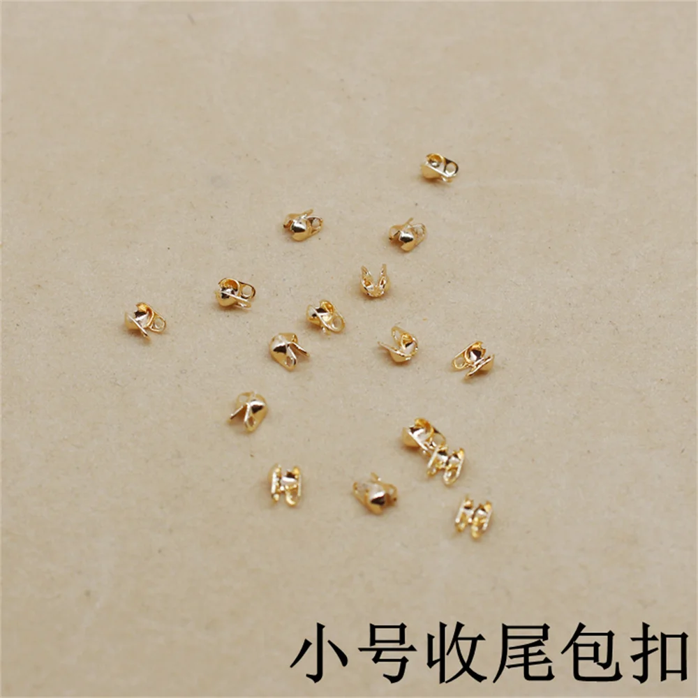 

14k gold clad handmade diy chain closing package buckle jewelry accessories material bean chain homemade double hole clasp