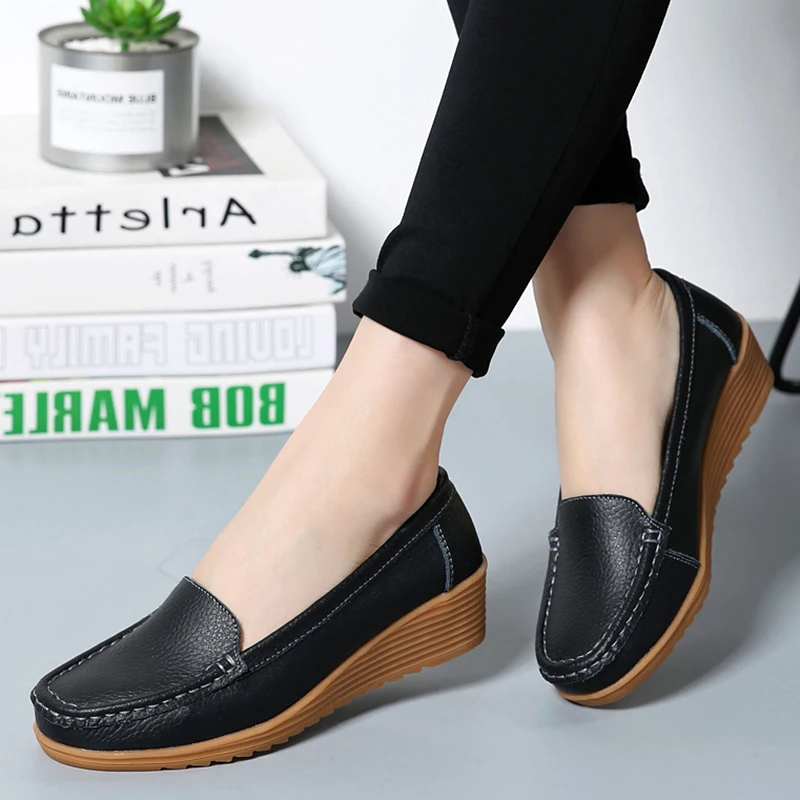 

Women Flats 2024 Spring Summer Shoes Women Heels Leather Chaussures Femme Casual Women Loafers Ballet Flat Shoes