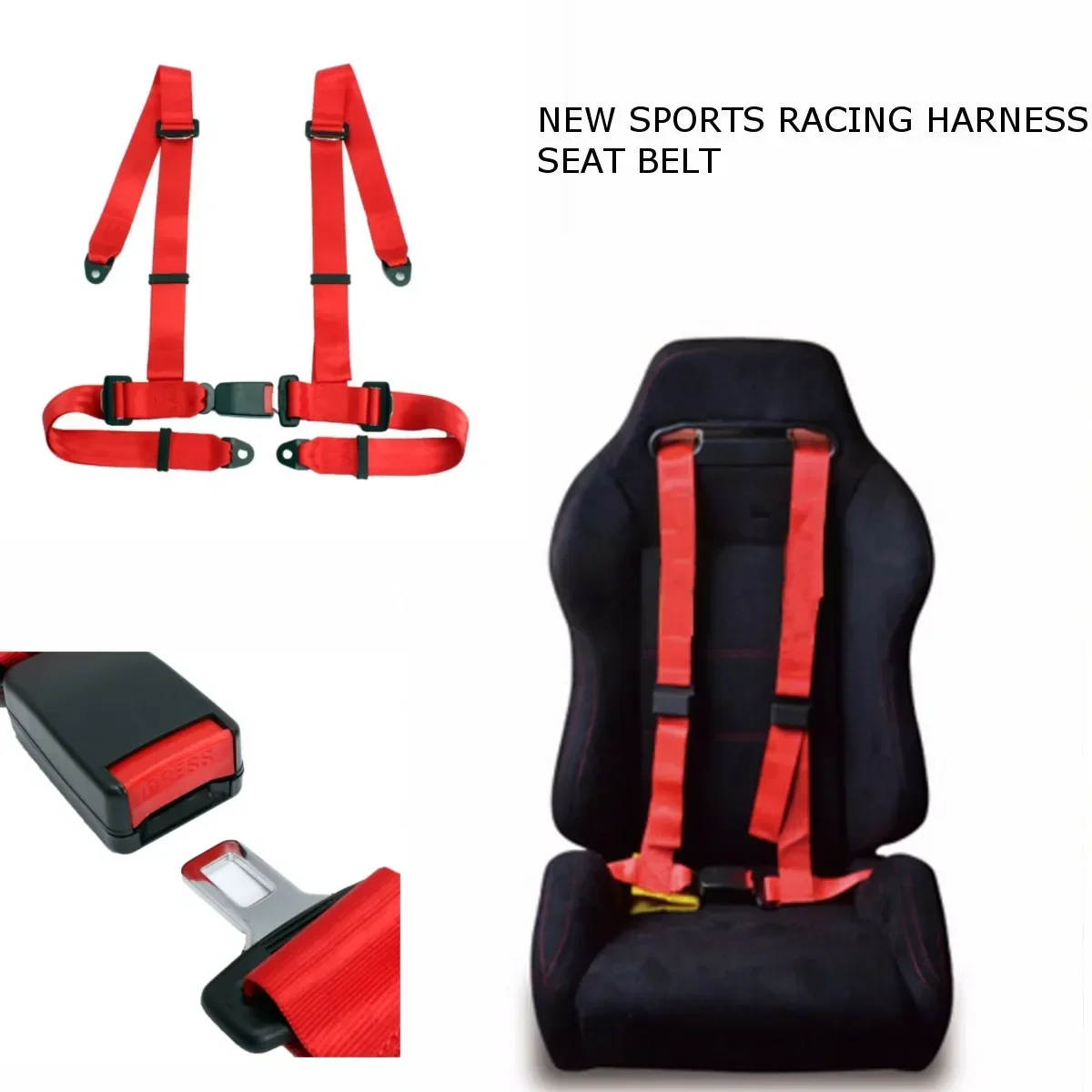 Красный ремень безопасности для гонок спортивный плечевой Camlock с 3-точечным