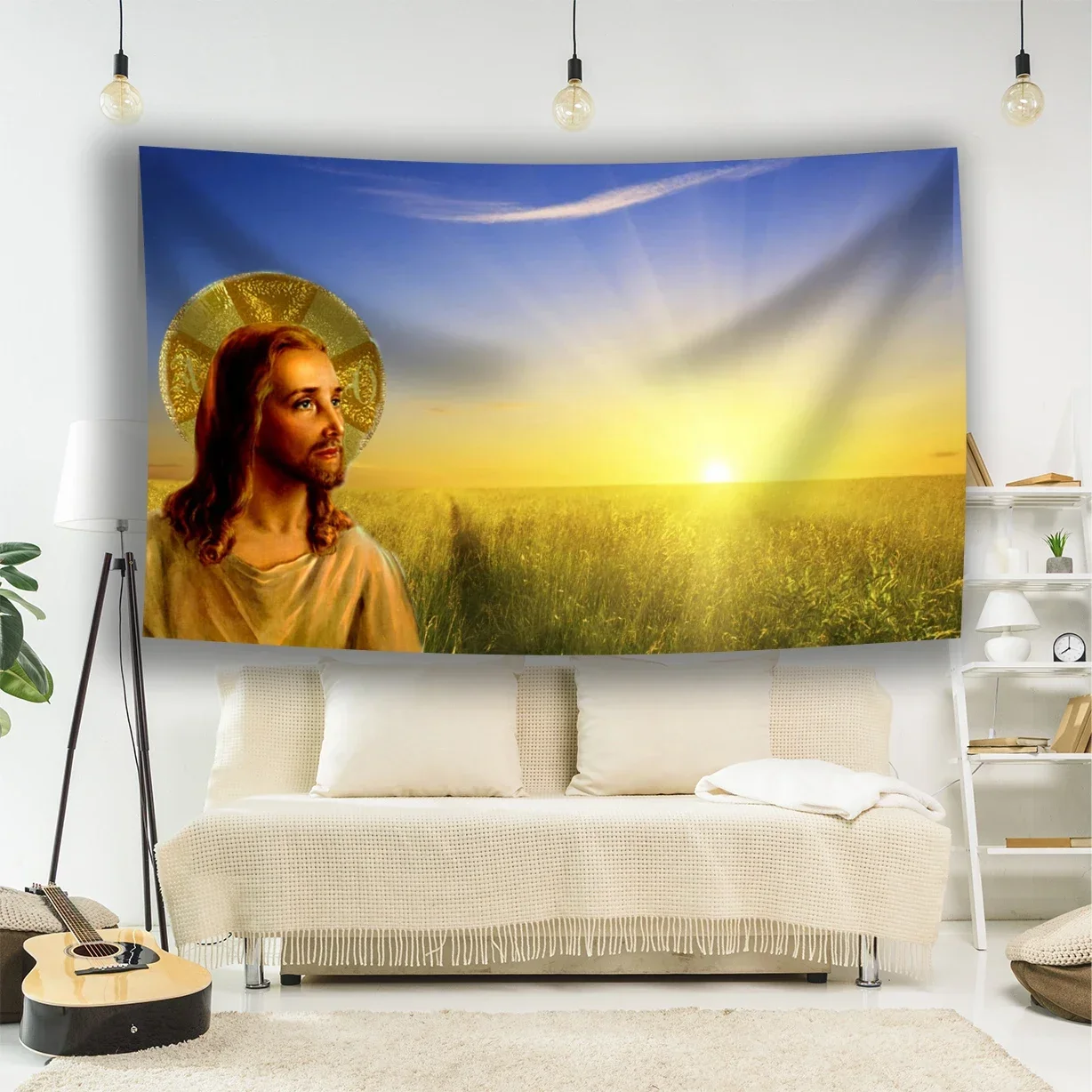 Синтетический правый сын Божий против зла фон декоративный настенный гобелен