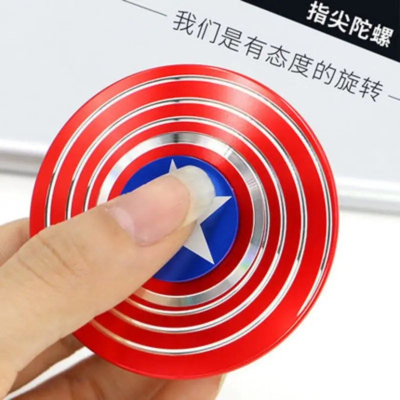 

Captain America Spiderman new creative personality cool stress-relieving finger spinning top metal toy for men and women adults