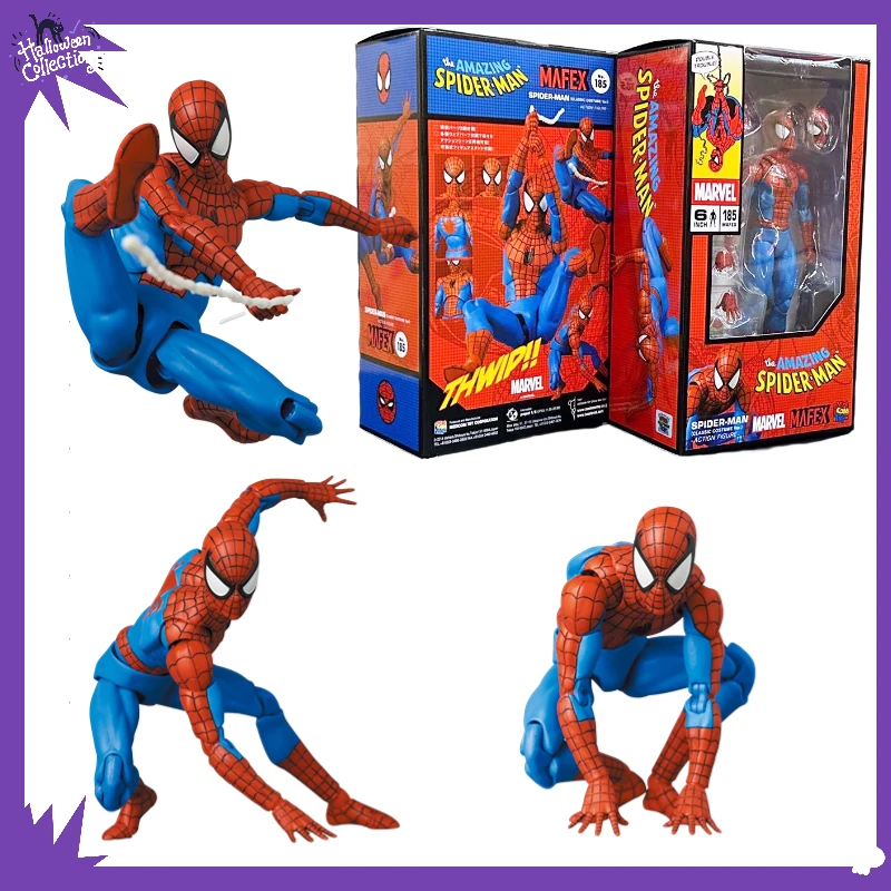 

Женская оригинальная игрушка MEDICOM MAFEX 185, классический костюм Человека-паука, мобильный кукла, периферийная модель