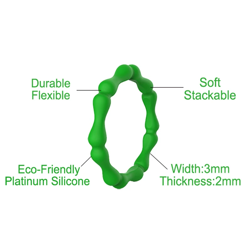 Набор силиконовых колец GEEDYN с бамбуковым сечением для женщин 10 цветов тонкая