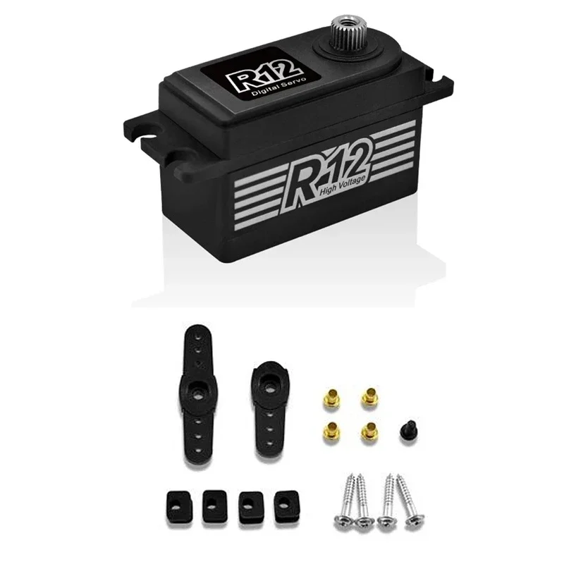 Фото Power HD R12 R12S 12 кг бесщеточный сервопривод с металлической шестерней и высоким крутящим моментом 6,0-8,4 В для электромобиля Rc 1/10 №3