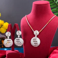 kellybola new fashion round necklace earrings jewelry set trendy romantic accessories for women luxury parure bijoux girl gift