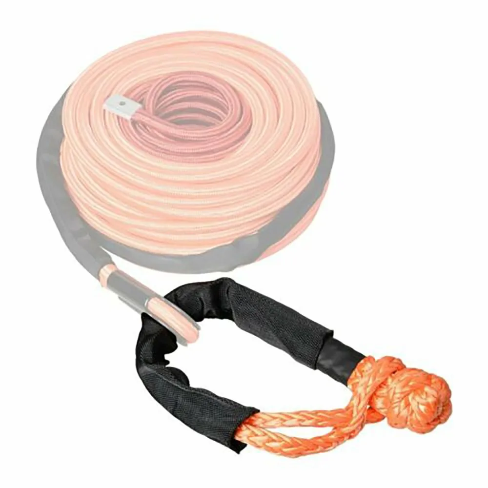 

2 PCS Car Tow Rope Synthetic Fiber Shackle Rope With Protective Sleeve Orange Recovery Tow Strap ATV UTV Universal Accessories