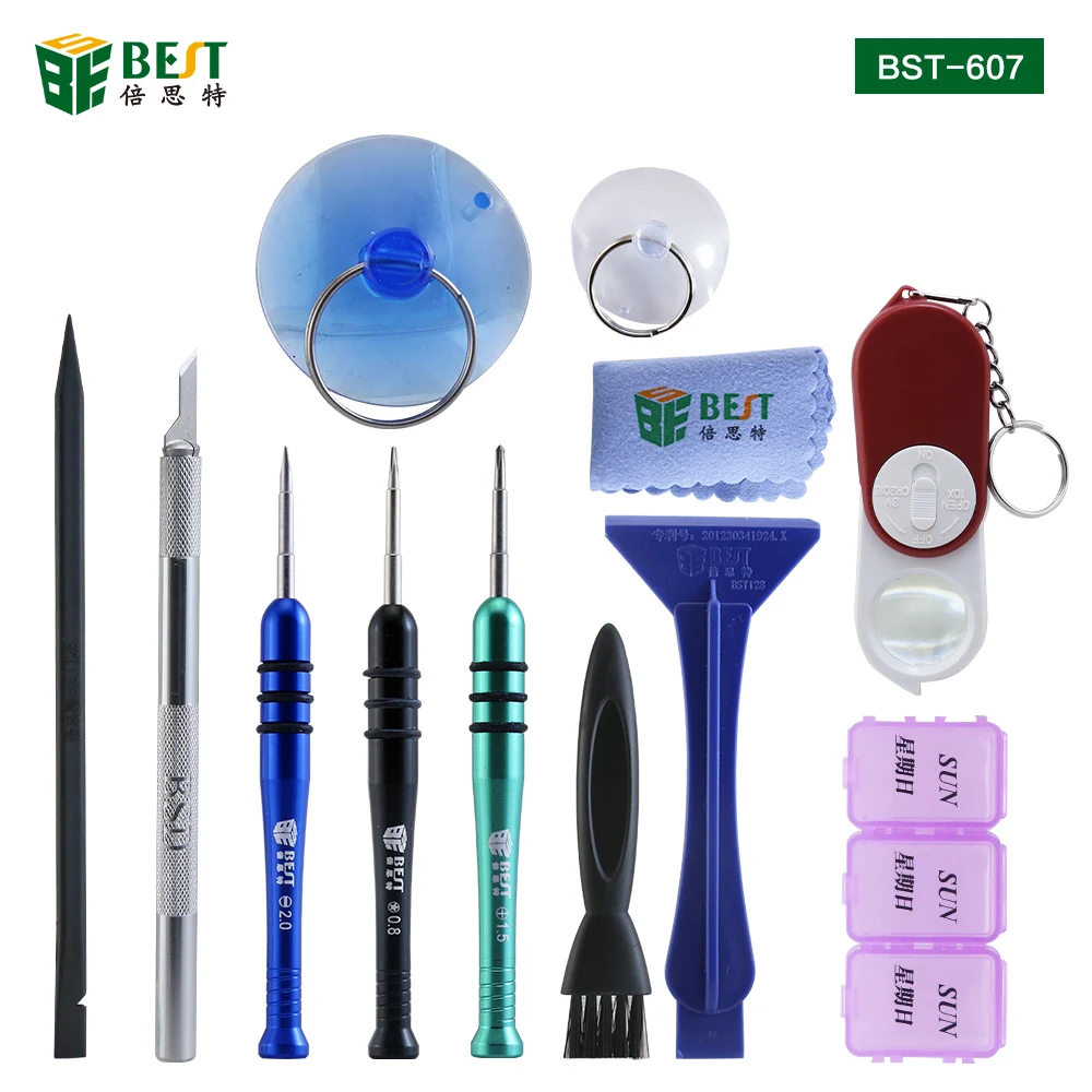 

Free Shipping BST-607 9 in 1 Mobile Phone Repair Tools Kit Disassemble Tools Screwdriver for iPhone4/4s 5/5s