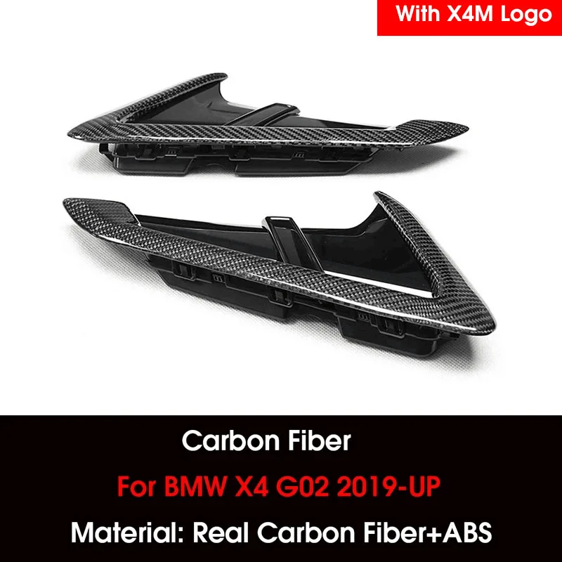 

X3m X4m Style Real Carbon Боковое крыло Воздушное крыло Вентиляционное отверстие Накладка для BMW X Series X3 G01 X4 G02 Углеродное волокно Подсветка крыла 2019 - Up