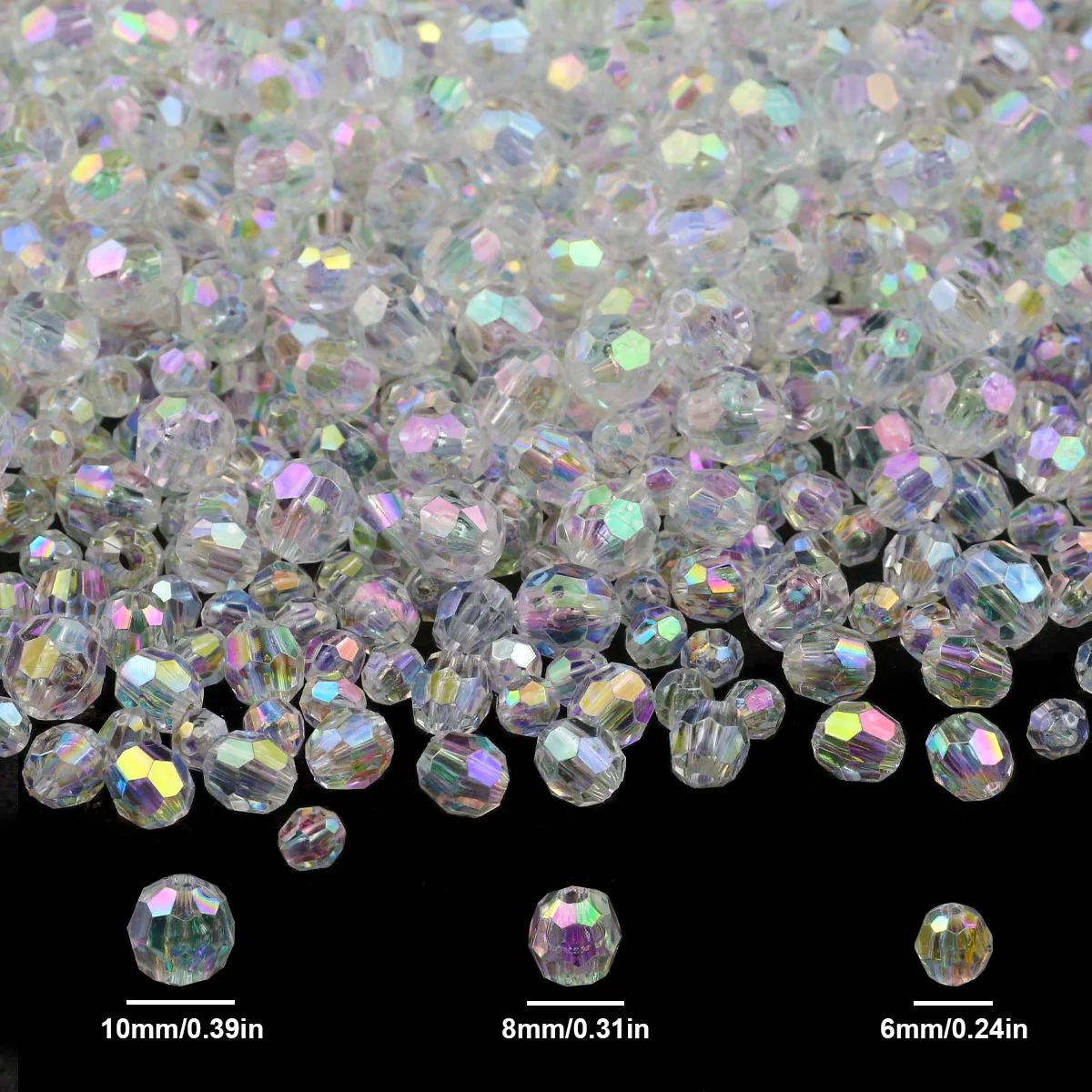 6/8/10 мм граненый овальный акриловый прозрачный бисер CCB Loose Spacer круглый для