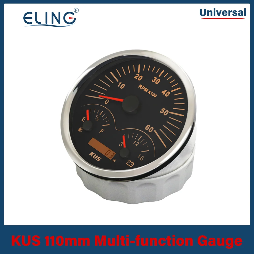 Многофункциональный тахометр ELING для автомобилей и лодок 110 мм 6 тыс. часов