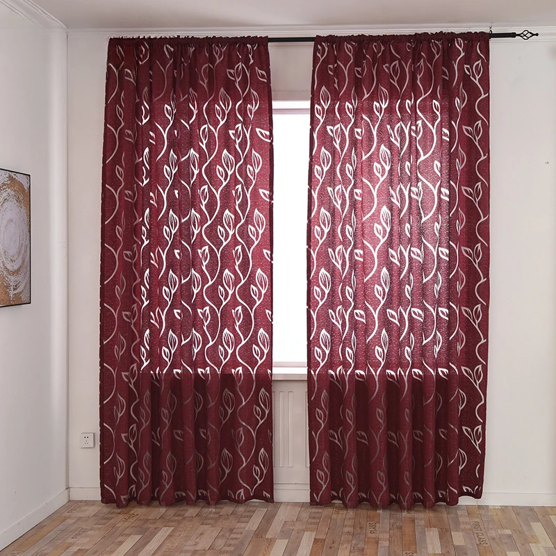 

European Style Jacquard Floral Curtain for Living Room Kitchen Ready Made Curtain 1PC