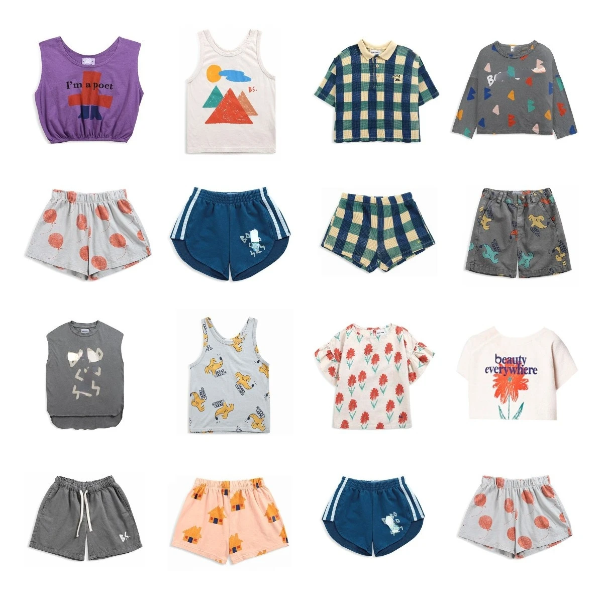 

Children's Sleeveless T-shirt Shorts Set 2022SS Ins New Children's Girls Cartoon Multicolor Printing Vest Boy Short Set