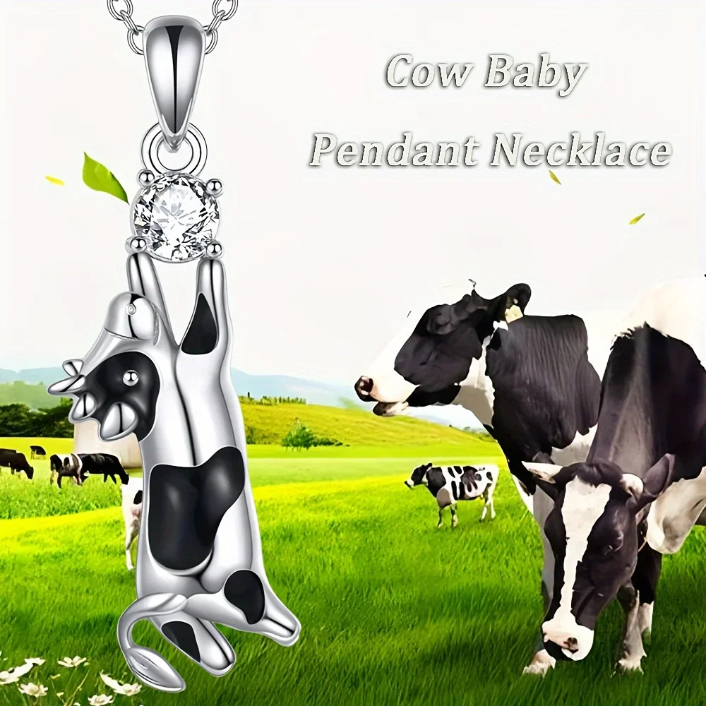 Модное и милое ожерелье с подвеской в виде коровы 1 шт. блестящее украшение