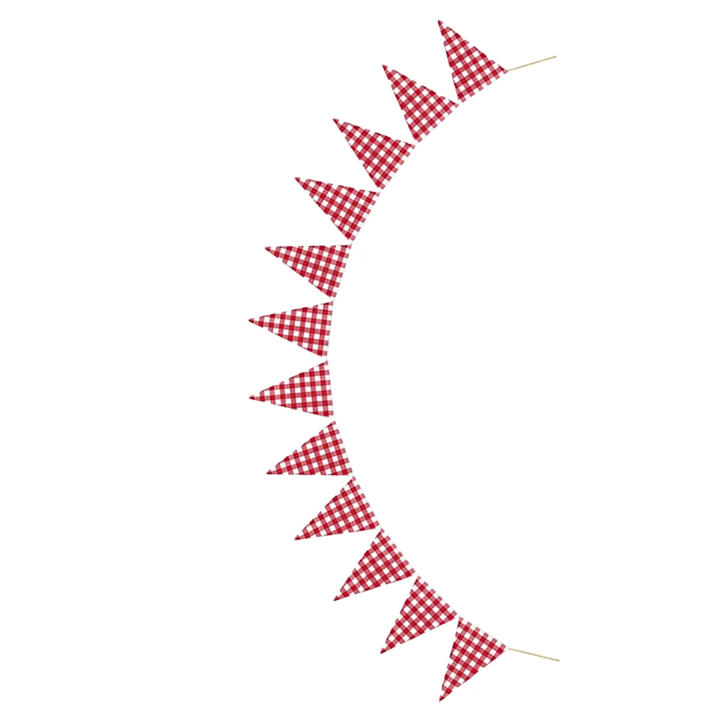 

Banner Pennant Photo Triangle Flags Garland Baby Pendant Bunting Holiday Plaid Festival Monthly Flag Shower Decorations Party