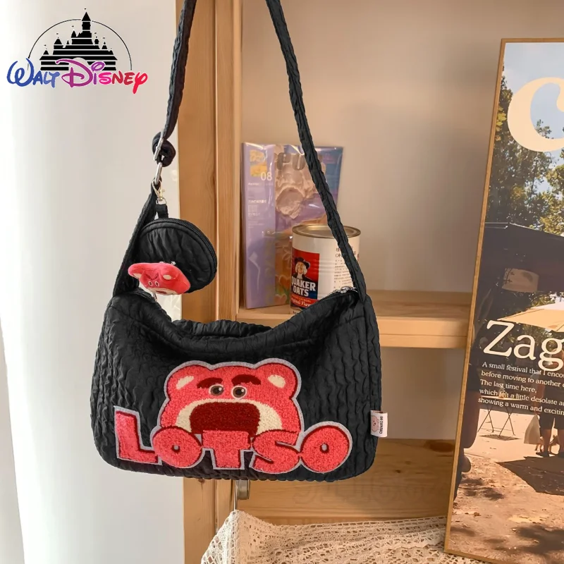Disney Strawberry Bear New Women's Shoulder Body Bag Cartoon Cartoon Fashion 2 Pieces of Women's Bags Large Capacity Tot Bag