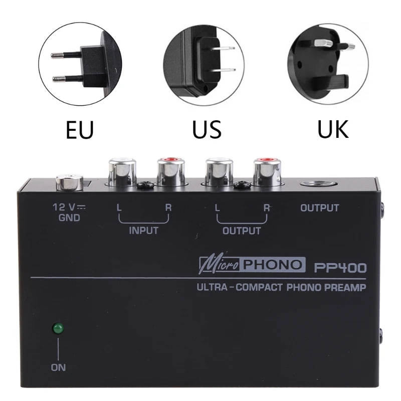 

EU Plug Ultra-Compact Phono Preamp Preamplifier with RCA 1/4 Inches TRS Interfaces Preamplificador Phono Preamp Drop Shipping