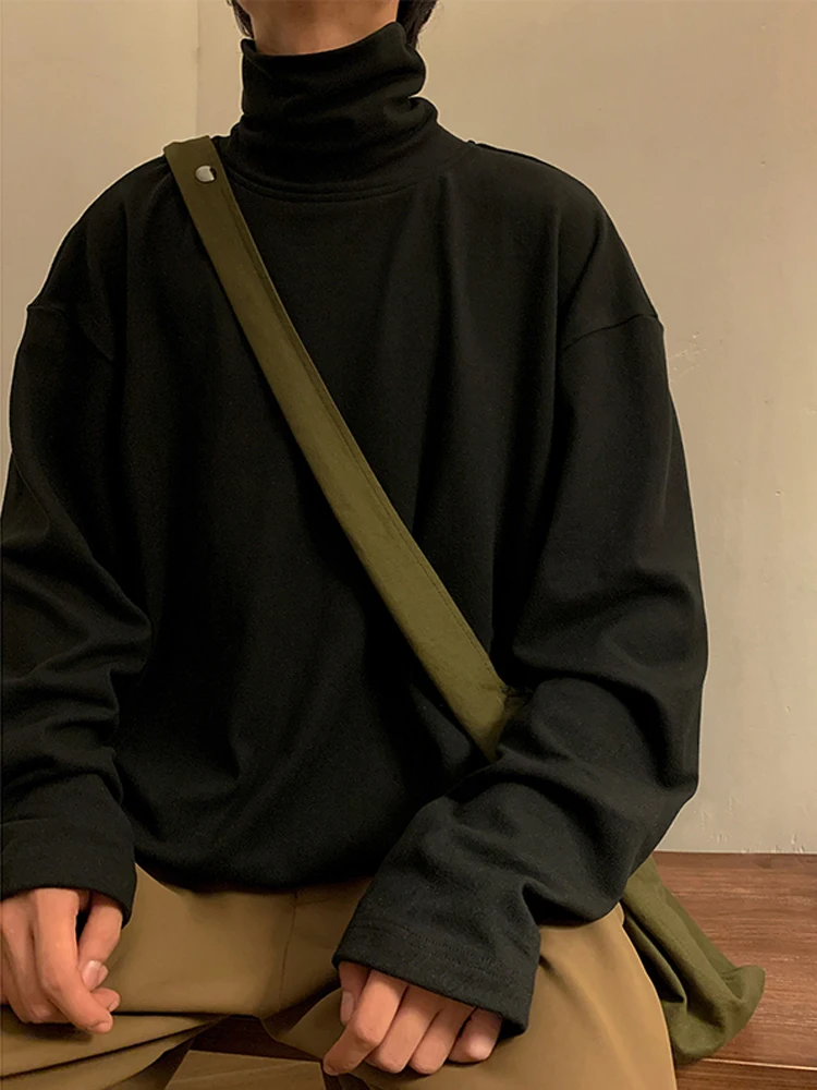 Женская однотонная футболка с длинным рукавом и высоким воротником - купить по