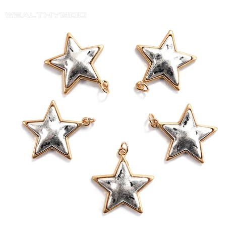 Золотые подвески из нержавеющей стали с луной и звездой, подвески-монеты «сделай сам» с металлическими акцентами для производства ювелирных изделий ручной работы