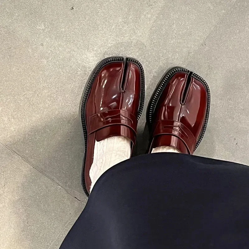 TABI лоферы осенние бордовые туфли Zapatos Mujer женские черные на массивном каблуке