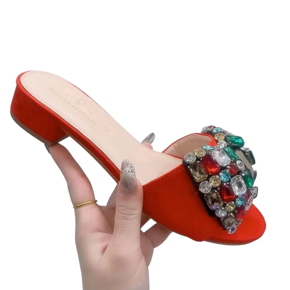 Luxury Top Brand Cross Strap Slides Home Footwear Women Shoes Summer Slippers Low Heeled Mules Italian Slippers Lady Girls