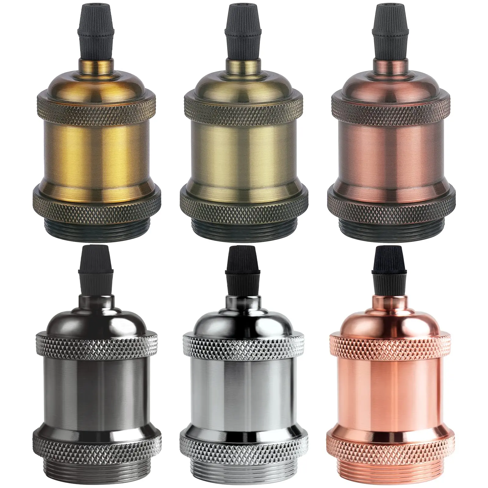 

6PCS/Lots Vintage Retro Edison Lamp Holder E26 E27 Socket 85-265V Pendant Lights Aluminum Light Industrial Lamp Holder Fitting