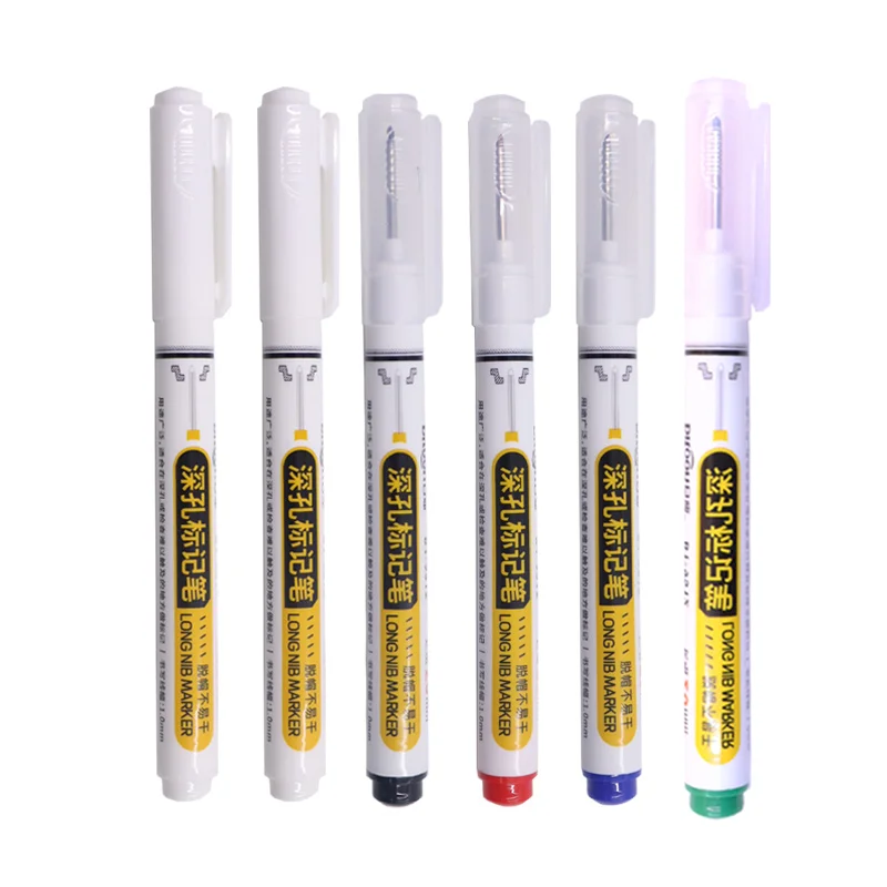 6 шт./компл., маркеры с длинной головкой, 20 мм, деревообрабатывающие металлические многофункциональные ручки с глубокими отверстиями и длинными наконечниками для проектов «сделай сам», маркер для плотника