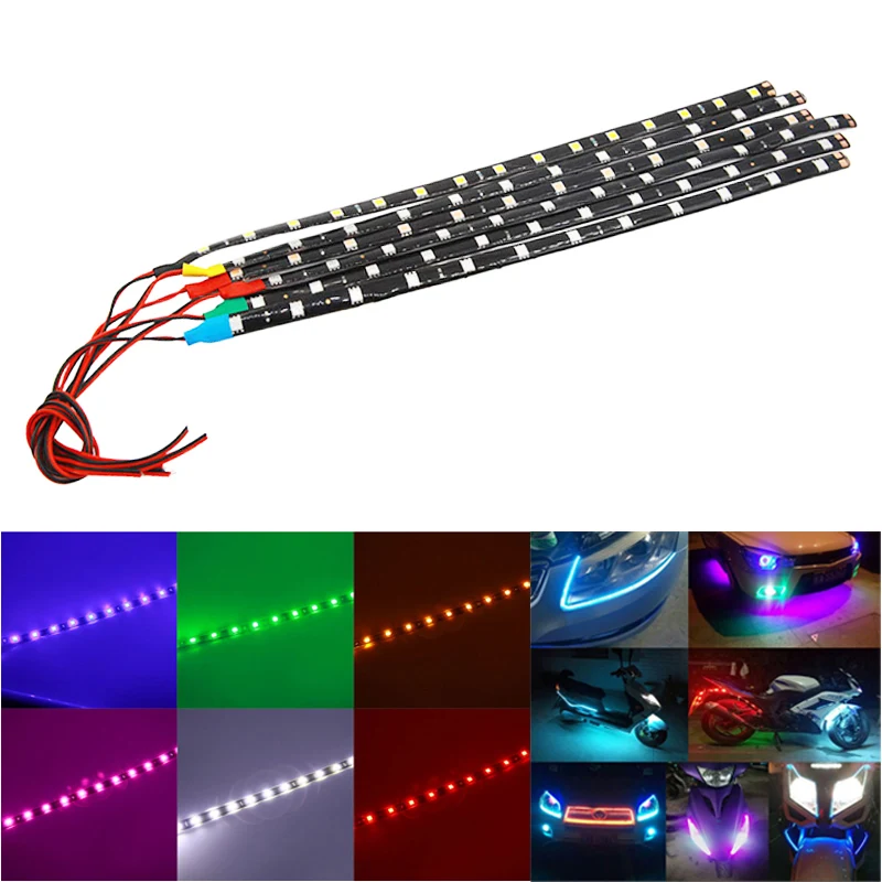 

1 шт., 30 см, 5050 SMD, 12 светодиодов, IP65, водонепроницаемая гибкая лента, 12 В, 3 Вт, для дома автомобиля, 30 см, белая
