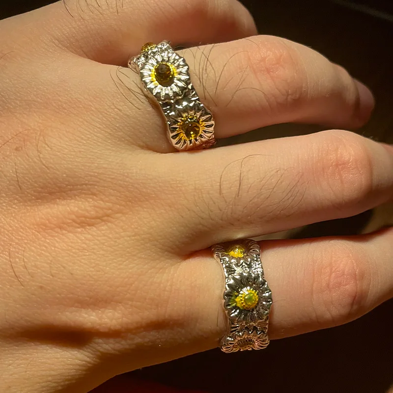 Кольцо с маленькой маргариткой для мужчин и женщин модное регулируемое открытое