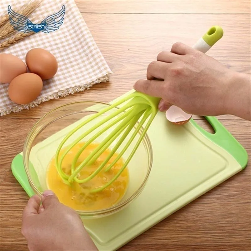 

Multifunctional Rotary Manual Egg Beater Mixer Mini Plastic Kitchen Egg Whisk Bake Tool Egg Agitator Silicone Eco-Friendly