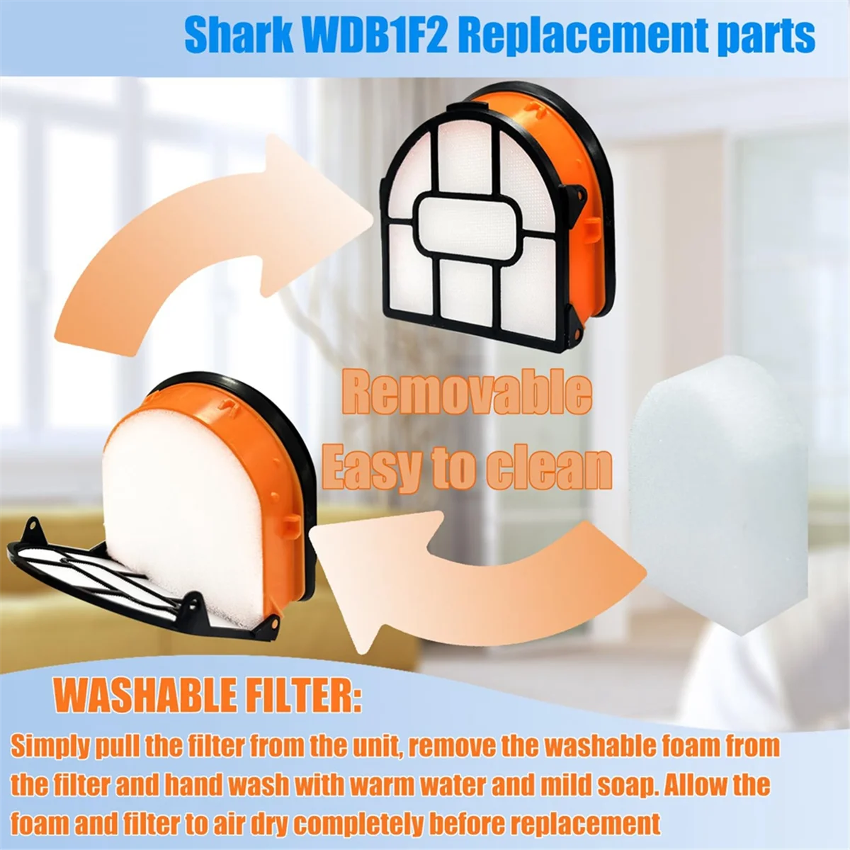 Сменный валик и комплект фильтров для Shark AW201 WD201 WD101 WD100 WD201C WD101C Запчасти пылесоса