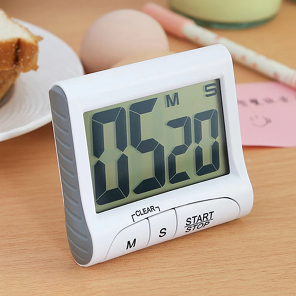 

New Super Thin LCD Digital Screen Kitchen Timer Square Cooking Count Up Countdown Alarm Magnet Clock Timer