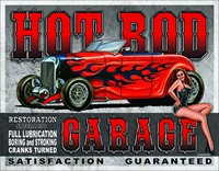 xuship garage tin sign hot rod racing beauty garage bar club vintage classic metal sign wall decoration 12x8 inches