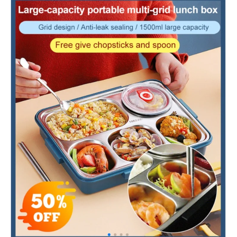 

304 изолированный Ланч-бокс из нержавеющей стали, школьный детский Ланч-бокс, портативный раздельный офисный Ланч-бокс