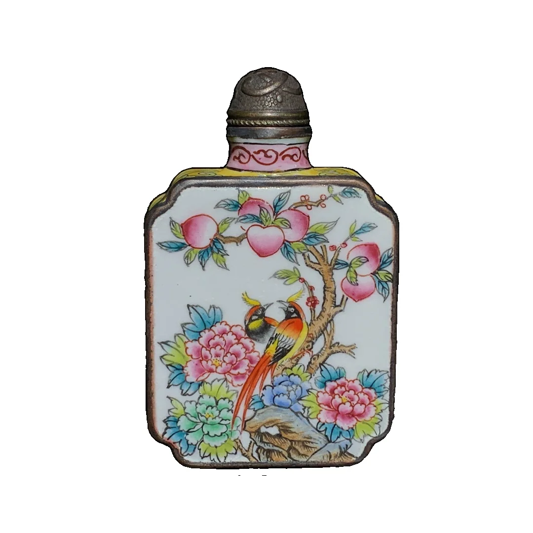 

Laojunlu A Cloisonné Enamelled Bird And Flower Snuff Bottle Chinese Traditional Style Antiques Fine Art Gifts Crafts