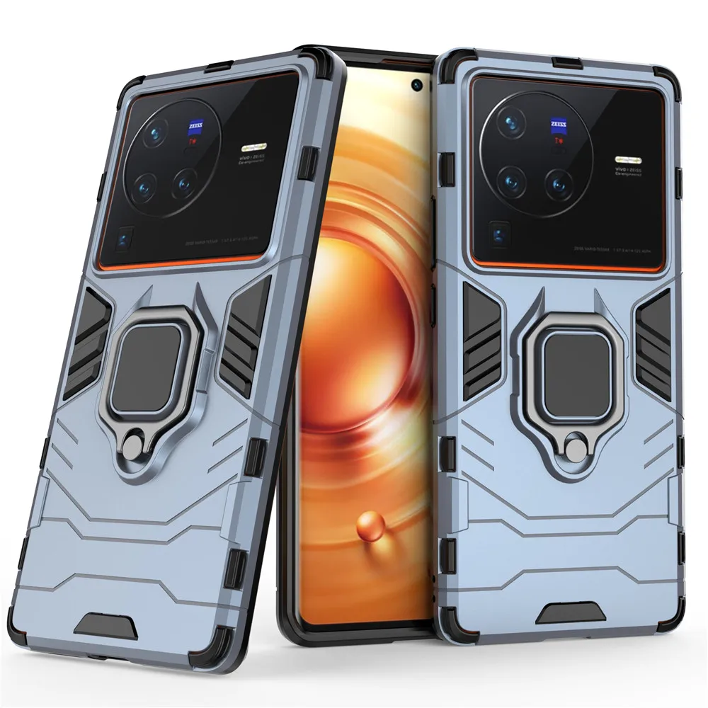 

Phone Case For vivo X80 Pro Case Luxury Armor Magentic Ring Car Holder Cover For vivoX80 Pro Cover for vivo X80Pro V2185A, V2145