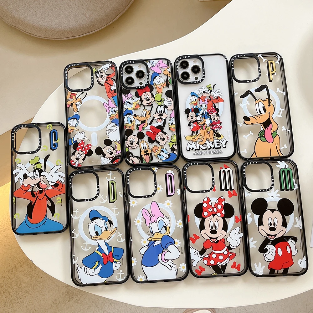 

Cartoon Disney Mickey Minnie For Magsafe Magnetic Phone Case for IPhone 14 13 12 11 Pro Max 14 Pro Couple Anti-drop Back Cover