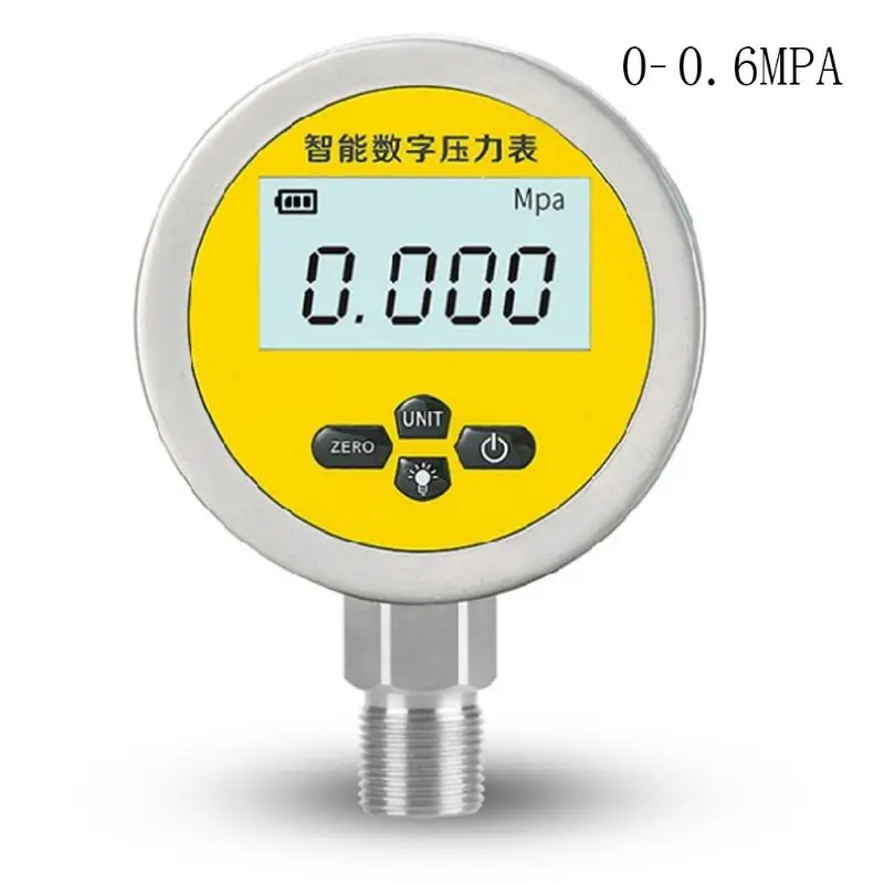 

Digital Hydraulic Industrial Pressure Gauge Lower Mount Battery Powered Large LCD Dispaly Reset Function 5 Units Durable