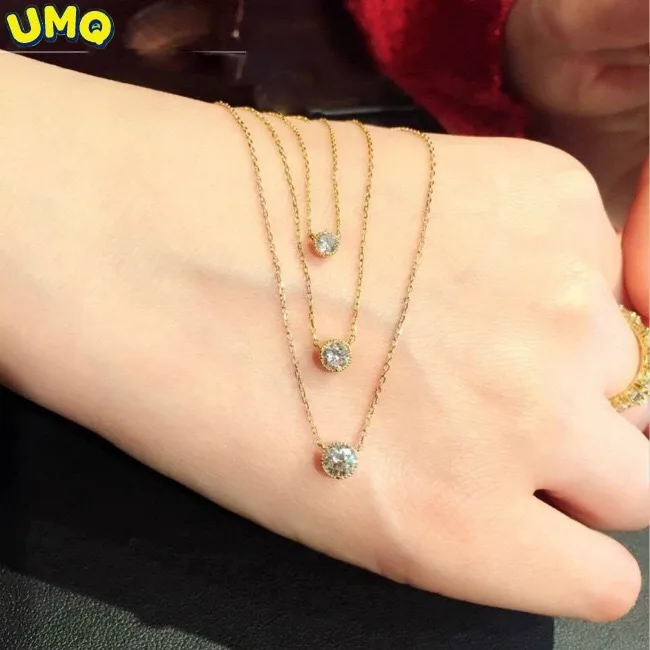 

Mo Sang Stone Necklace Female Diamond One Carat S925 Sterling Silver Fashion Single Diamond Collarbone Chain 2021 New Style Does