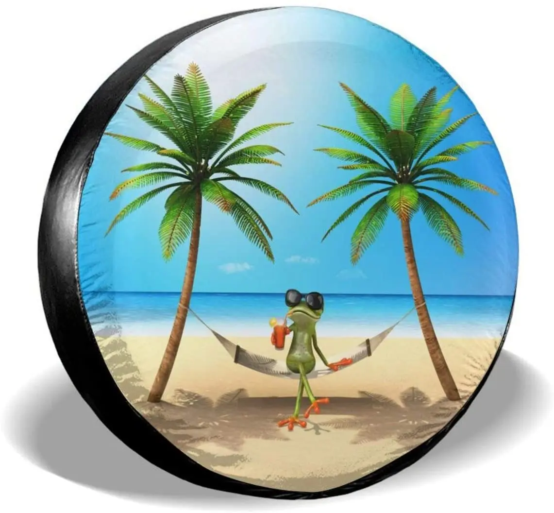 

Summer Green Frog Spare Tire Cover Waterproof Dust-Proof UV Sun Wheel Tire Cover Fit for Jeep,Trailer, RV, SUV