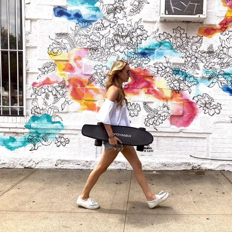 

Black Standard Skateboard 72mm Wheels, with Bluetooth Remote for Kids