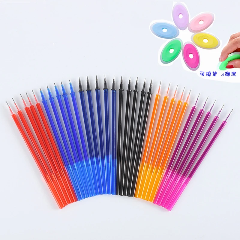 

Haile 3/50Pcs/Set Color Gel Pen Ink Erasable Refill Rod Magic Erasable Pen 0.5mm Washable Handle School Writing Signature Tools