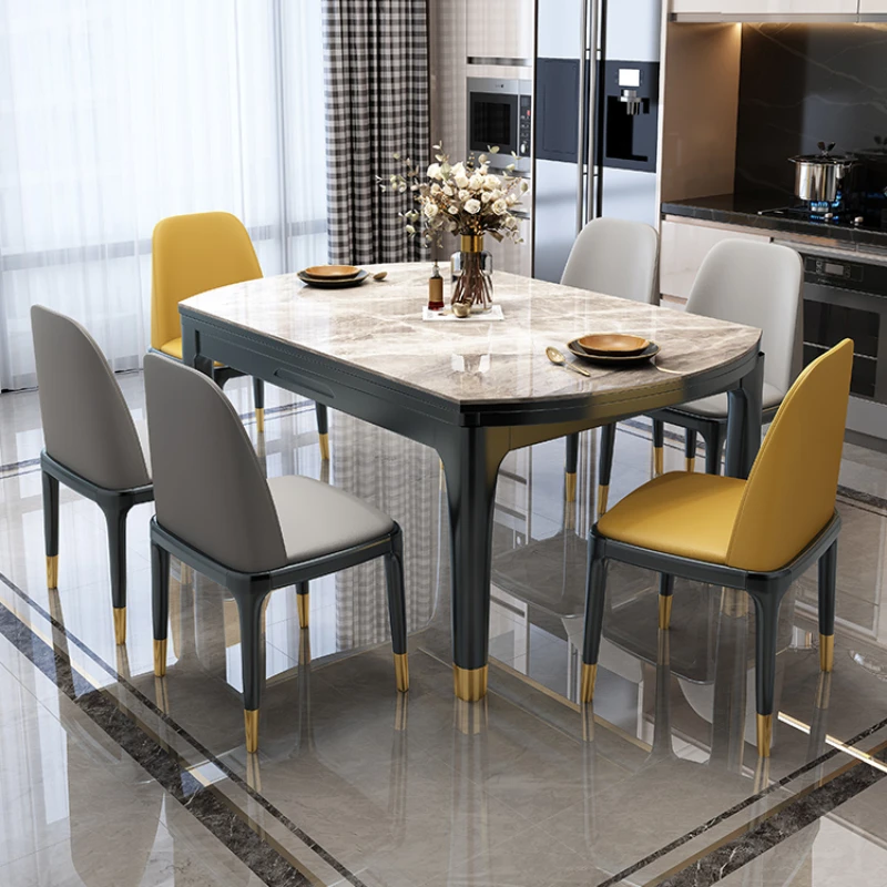 

Design Extendable Kitchen Table Round Modern Nordic Simple Dining Table Luxury Multifunction Juegos De Comedor Furniture HD50CZ