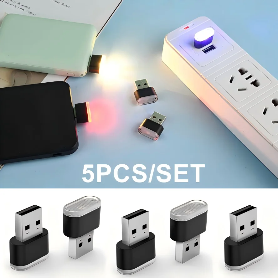 

USB ночник LED синий, красный, белый, теплый, зеленый 5 шт.