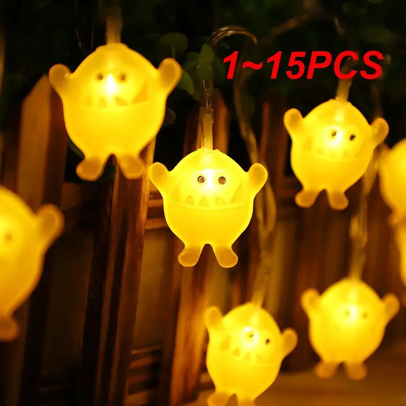 

1~15PCS Punk Skull Headlamp 1.5m Super Bright For Indoor Halloween Party Hanging Diy Halloween Decorations Lamp Horror Props New